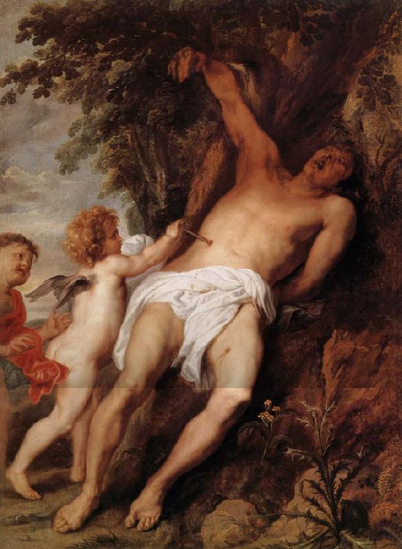 Anthony Van Dyck Saint Sebastien secouru par les anges Germany oil painting art